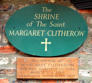 Margaret Clitherow's house sign