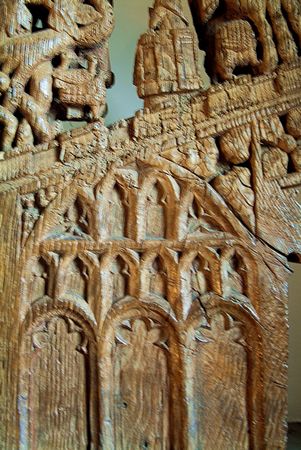 14th century pew end