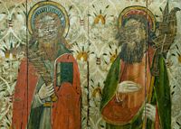 Painted figures of saints on the rood screen
