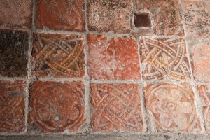 14th century floor tiles in the chancel