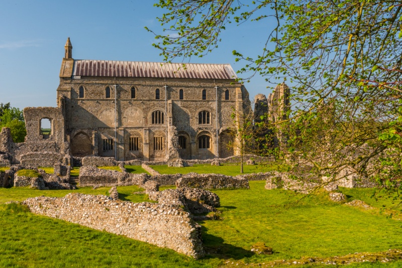 Binham Priory ruins and parish church