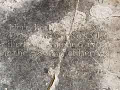 Dorothy Vernon grave slab, 1764