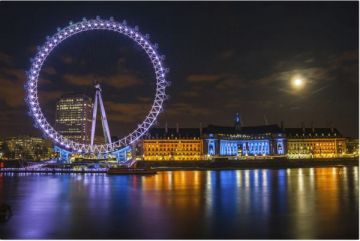 London Eye at Night Prints